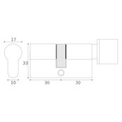 #05 - 30mm/30mm Euro Profile Bathroom Privacy Thumbturn Cylinder