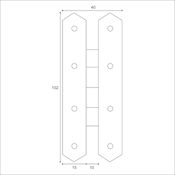 #07 4" (102mm) Hand Forged 'H' Pattern Cabinet Hinge