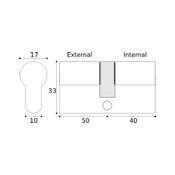#10 - 50mm/40mm Off-Set Euro Profile Double Cylinder