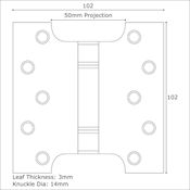 #07 4" (102mm) Stainless Steel Parliament Projection Hinge
