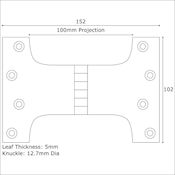 #14 Simonswerk P0570 6" (152mm) Solid Brass Parliament Projection Hinge