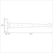 #08 18" (457mm) Penny End T (Tee) Strap Hinge