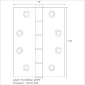 #08 4" (102mm) Stainless Steel Fire Door Hinge