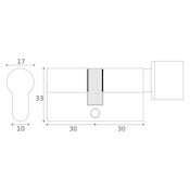 #16 - 30mm/30mm Euro Profile Key & Thumbturn Cylinder KA