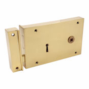 #13 - 6" Solid Brass Rim Door Lock