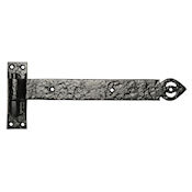 #02 Kirkpatrick 810 12" (304mm) Black Iron Cranked Hook & Band Strap Hinge