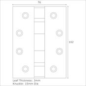 #09 4" (102mm) Stainless Steel Ball Race Bearing Fire Door Hinge