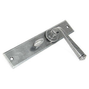 #18 - Avon Lever Door Handle on Long Bathroom Privacy Lock Backplate