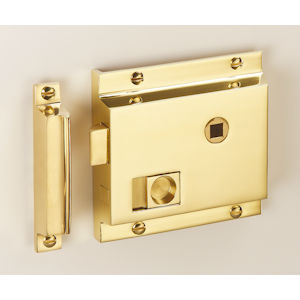 #09 - 4" Solid Brass Privacy Rim Door Lock