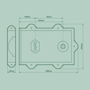 #06 - 6.5" Victorian Style Rim Door Lock