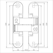 #01 ANSELMI AN 150 110mm 3D Concealed Hinge 40Kg - Reduced Frame Part