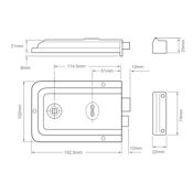 #04 - 1445 6" Plain Steel Rim Door Lock