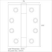 #12 4" (102mm) Stainless Steel Concealed Bearing Fire Door Hinge