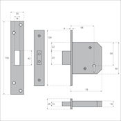 #02 3" (78mm) 3 Lever Medium Security Mortice Deadlock