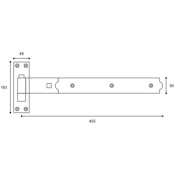 #03 - 18" Cranked Hook & Band Strap Hinge Stainless Steel
