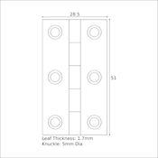 #05 Simonswerk 0940 2" (51mm) Solid Brass Cabinet Hinge