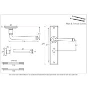 #18 - Avon Lever Door Handle on Long Bathroom Privacy Lock Backplate