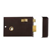#01 - 1209 4" Plain Steel Privacy Rim Door Lock