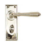 #17 - Marot Lever Door Handle on Bathroom Privacy Lock Backplate
