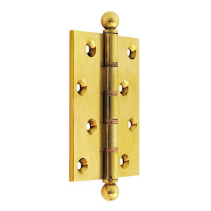 #11 Simonswerk 1450 4" (100mm) Solid Brass Finial Butt Hinge DPBW