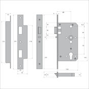 #08 110mm Imperial B1072 Euro DIN Style Cylinder Mortice Nightlatch (Slam Lock)