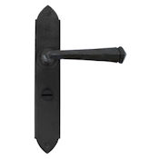 #19 - Gothic Lever Door Handle on Bathroom Privacy Lock Backplate
