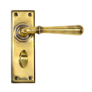 #18 - Orleans Lever Door Handle on Bathroom Privacy Lock Backplate