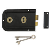 #04 - 1445 6" Plain Steel Rim Door Lock