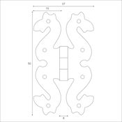#01 Kirkpatrick 925 2" (50mm) Black Iron Decorative Snake Hinge