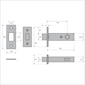 #01 2.5" (64mm) Tubular Mortice Privacy Door Bolt