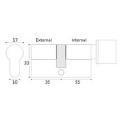 #22 - 35mm/55mm Off-Set Euro Profile Key & Thumbturn Cylinder