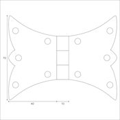 #02 Kirkpatrick 829 2.75" (70mm) Black Iron Butterfly Cabinet Hinge