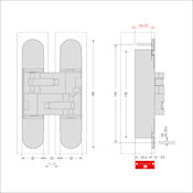 #06 CEAM 1131 160mm FR 3D Concealed Fire Door Hinge 80-120Kg