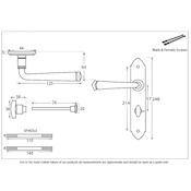 #19 - Gothic Lever Door Handle on Bathroom Privacy Lock Backplate