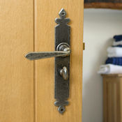 #22 - Cromwell Lever Door Handle on Bathroom Privacy Lock Lock Backplate