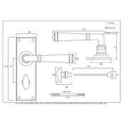 #19 - Chateau Lever Door Handle on Bathroom Privacy Lock Backplate