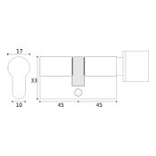 #26 - 45mm/45mm Euro Profile Key & Thumbturn Cylinder