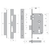 #08 85mm Euro Profile Cylinder Sashlock