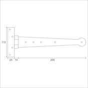 #03 12" (305mm) Penny End T (Tee) Strap Hinge