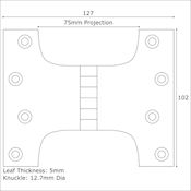 #10 Simonswerk P0560 5" (127mm) Solid Brass Parliament Projection Hinge