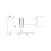 #01 35mm/10mm Euro Profile Blind Thumbturn Cylinder