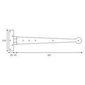 #04 - 18" Penny End T (Tee) Strap Hinge