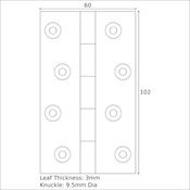 #06 4" (102mm) Solid Brass Butt Hinge