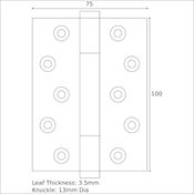 #19 Simonswerk 1750CE 4" (100mm) Solid Brass FD60 Fire Door Hinge