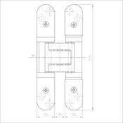 #11 TECTUS TE526-8820 Stainless Steel 3D Concealed Fire Door Hinge 120Kg