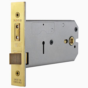 #04 6" (149mm) Union 2077 Deep Horizontal 3 Lever Mortice Lock for Door Knobs