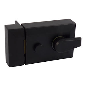 Black Standard Stile Cylinder Rim Nightlatch Slam Lock For Front
