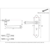 #10 - Gothic Lever Door Handle on Lock Backplate