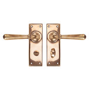 #18 - Orleans Lever Door Handle on Bathroom Privacy Lock Backplate