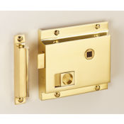 #08 - 4" Solid Brass Privacy Rim Door Lock